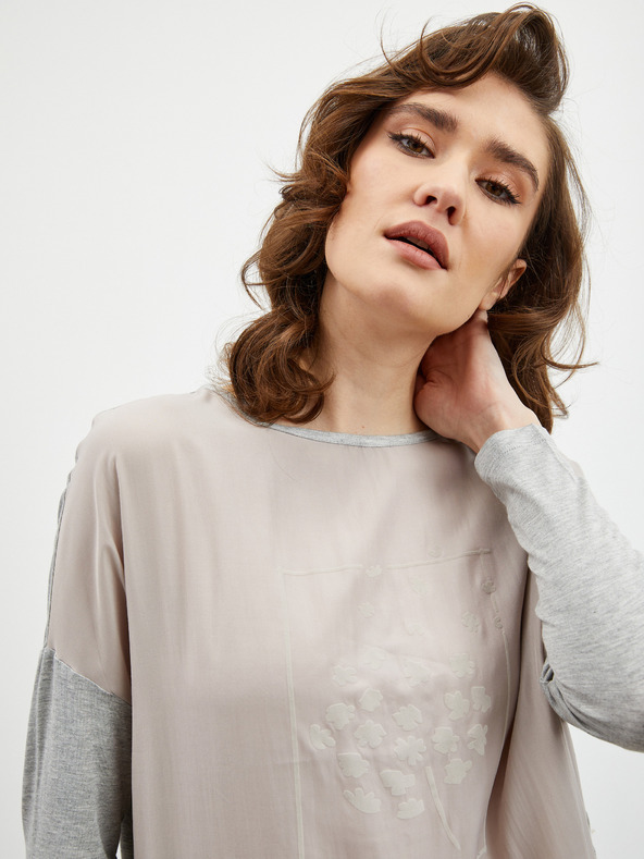 ZOOT.lab Světle šedé dámské tričko s potiskem ZOOT.lab Rozy