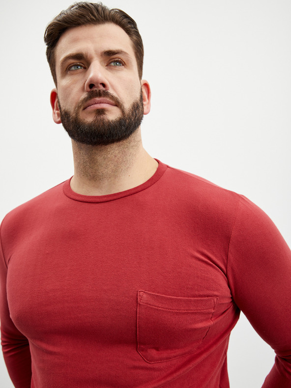 ZOOT.lab Červené pánské tričko s dlouhým rukávem ZOOT.lab