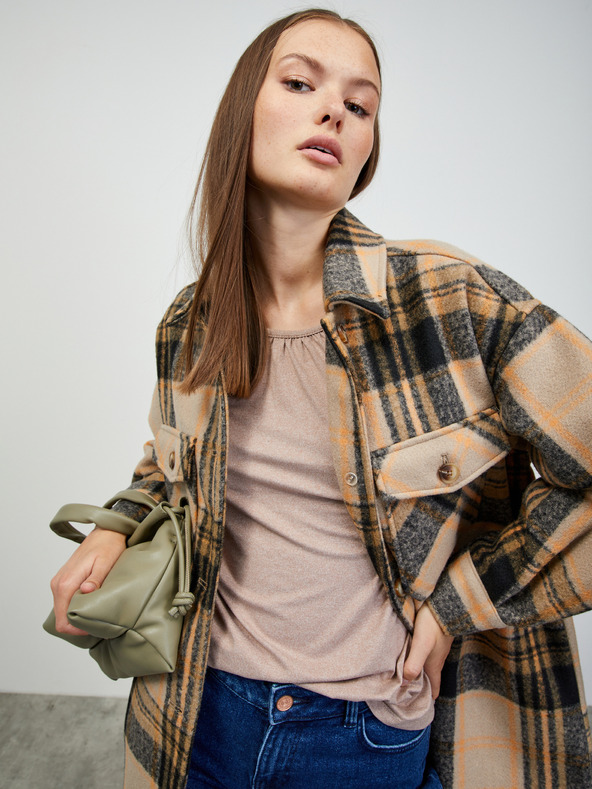 ZOOT.lab Béžové dámské basic tričko s dlouhým rukávem ZOOT.lab Luna