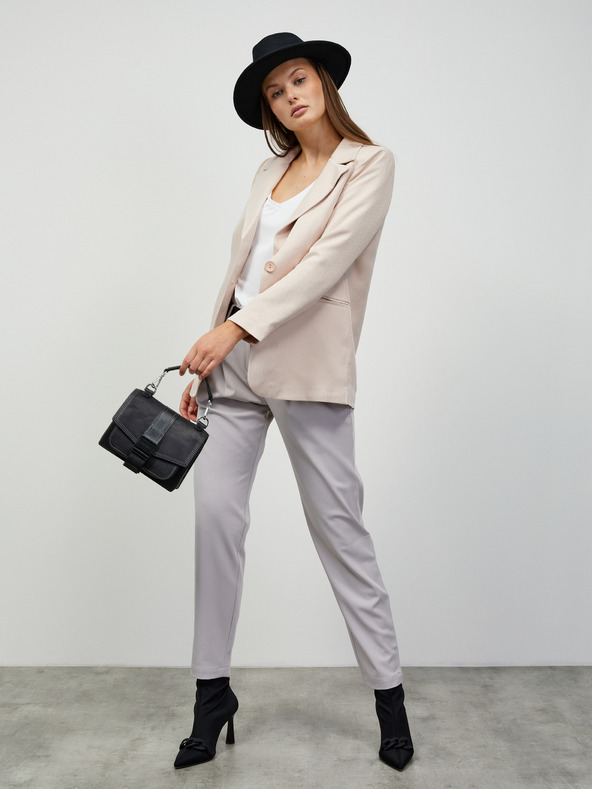 ZOOT.lab Světle šedé dámské kalhoty s páskem ZOOT.lab Matylda