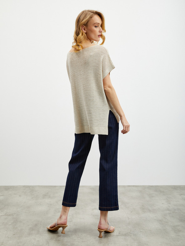 ZOOT.lab Béžová dámská svetrová vesta s příměsí lnu ZOOT.lab Danae