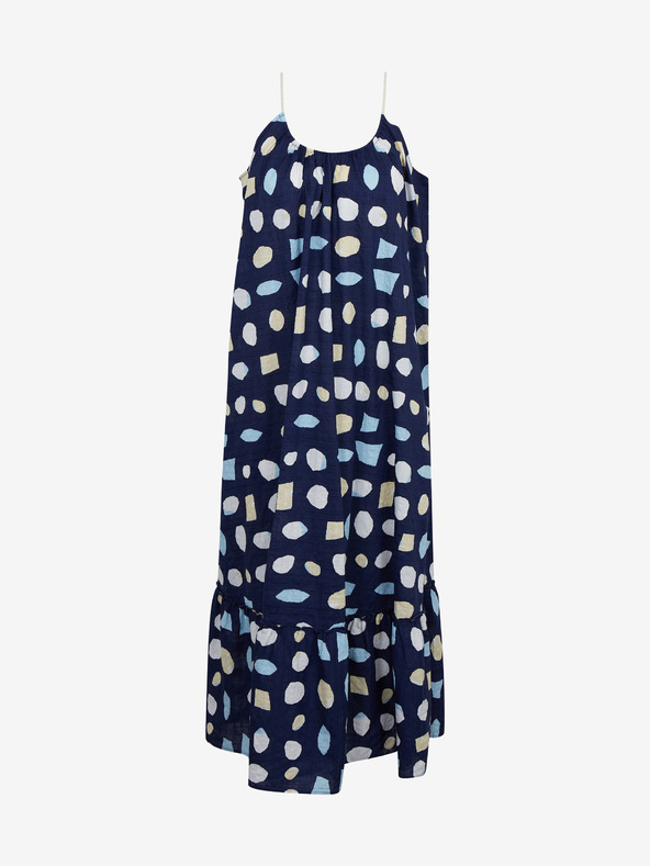 ZOOT.lab Tmavě modré dámské vzorované maxišaty s volánem ZOOT.lab Grete