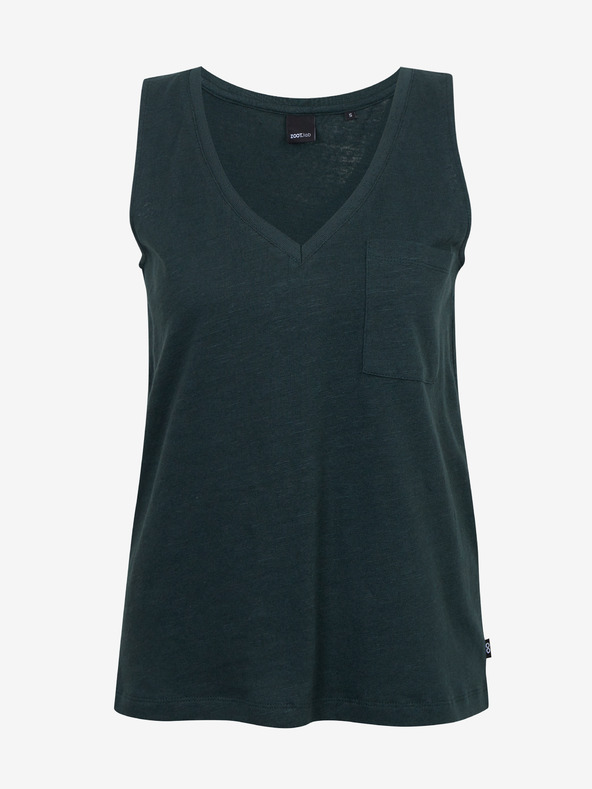 ZOOT.lab Tmavě zelené dámské lněné tílko s kapsičkou ZOOT.lab Josi
