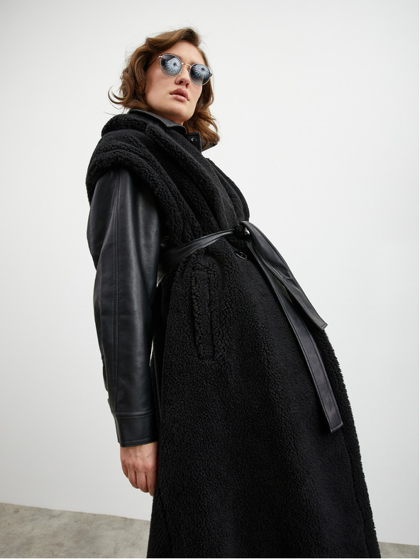 ZOOT.lab Béžovo-červená vzorovaná midi sukně s rozparkem ZOOT.lab Norine