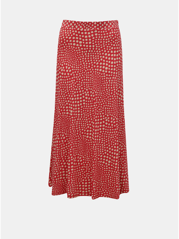 ZOOT.lab Béžovo-červená vzorovaná midi sukně s rozparkem ZOOT.lab Norine