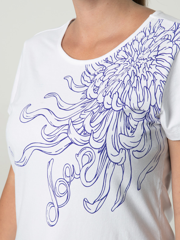 Loap Bílé dámské tričko s motivem LOAP Abblina