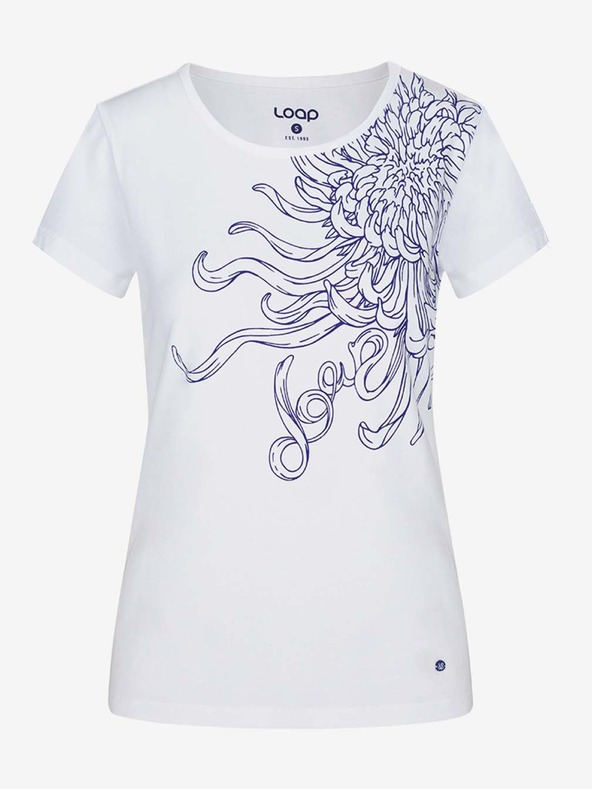 Loap Bílé dámské tričko s motivem LOAP Abblina