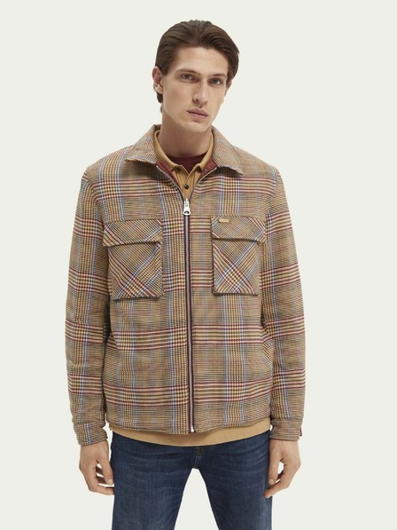 Scotch & Soda Hnědo-béžová pánská oboustraná bunda Scotch & Soda