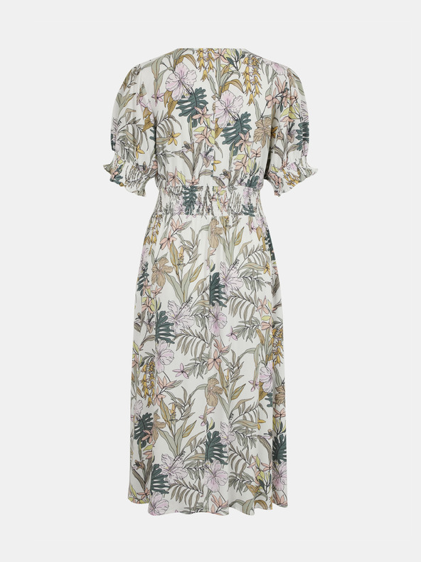 ONLY Zeleno-bílé květované midišaty s knoflíky ONLY Mars