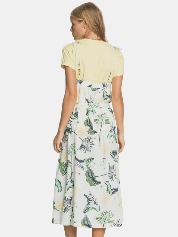 Roxy Bílé květované midišaty Roxy