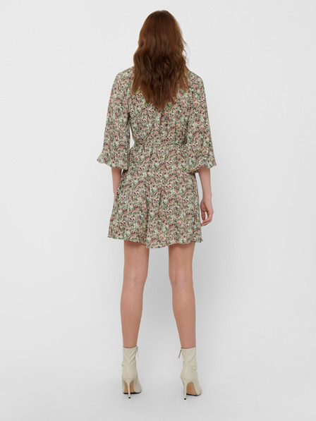 ONLY Khaki květované volné šaty ONLY Kendall
