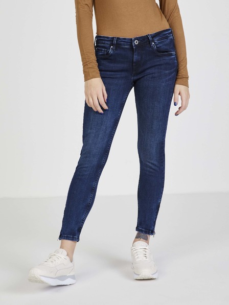 Pepe Jeans Tmavě modré skinny fit džíny Pepe Jeans Lola Zip