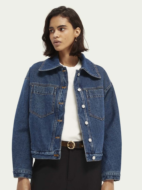 Scotch & Soda Modrá dámská džínová bunda Scotch & Soda