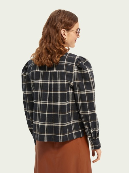 Scotch & Soda Tmavě modrá dámská kostkovaná lehká bunda Scotch & Soda