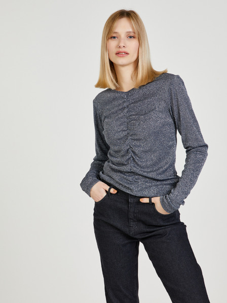 Pepe Jeans Tmavě šedé dámské tričko s ozdobným detailem Pepe Jeans Dacia