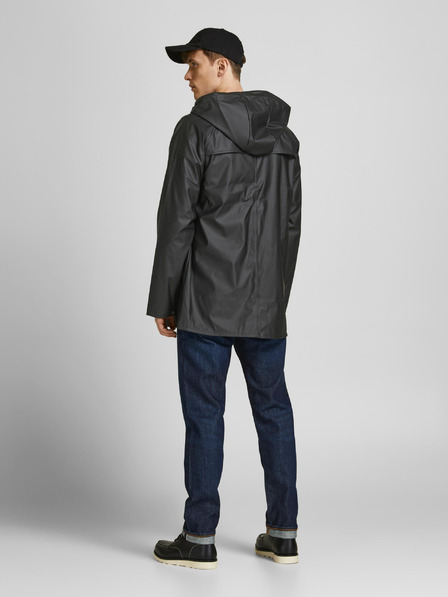 Jack & Jones Černá lehká bunda s kapucí a povrchovou úpravou Jack & Jones Winston