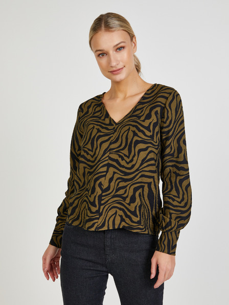 ONLY Khaki vzorovaná halenka ONLY Victoria