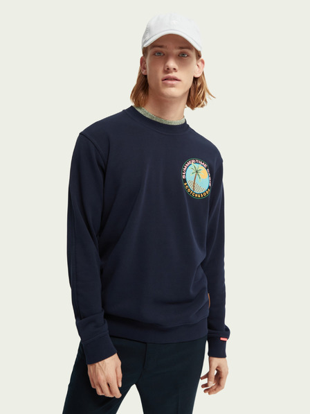 Scotch & Soda Tmavě modrá pánská mikina Scotch & Soda
