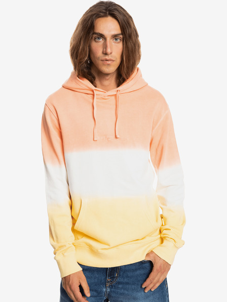 Quiksilver Bílo-oranžová pánská mikina s kapucí Quiksilver
