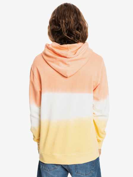 Quiksilver Bílo-oranžová pánská mikina s kapucí Quiksilver
