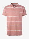 Pepe Jeans Růžové pánské pruhované polo tričko Pepe Jeans Farrell
