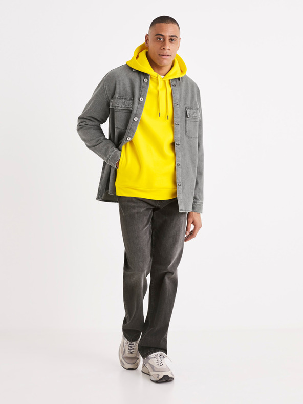 Celio Šedá pánská džínová košile Celio Battery