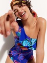 Desigual Modré dámské vzorované jednodílné plavky Desigual Ariel
