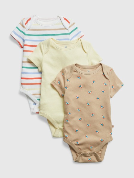 GAP Baby bavlněná body Brannan, 3 ks GAP
