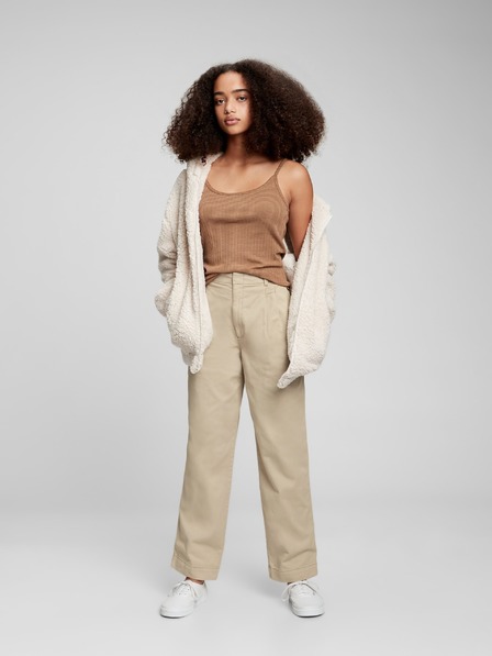 GAP Dětské skládané khaki kalhoty GAP