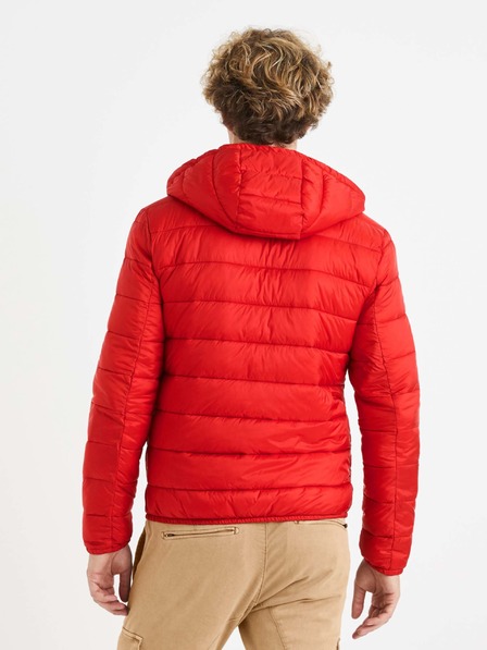 Celio Červená pánská lehká prošívaná bunda Celio Vububble