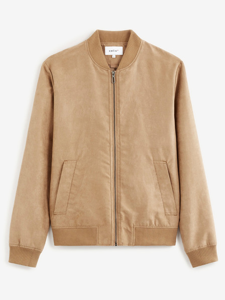 Celio Světle hnědý pánský bomber v semišové úpravě Celio Budain