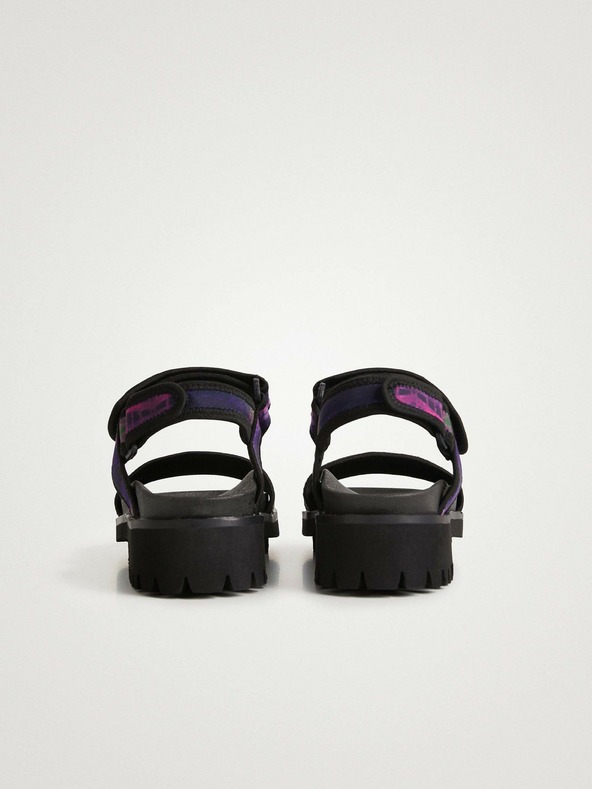Desigual Fialovo-černé dámské sandály Desigual Track Sandal