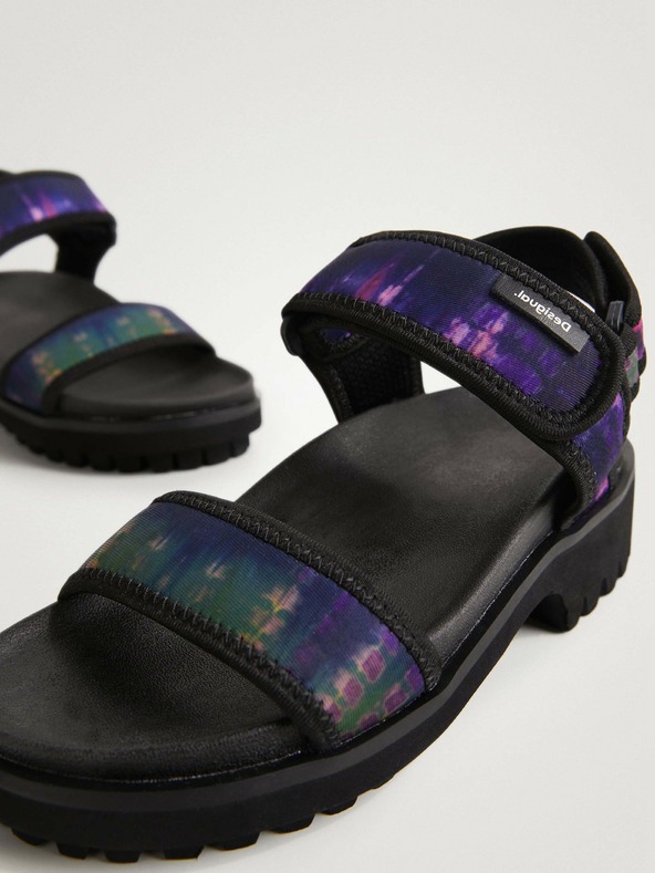 Desigual Fialovo-černé dámské sandály Desigual Track Sandal