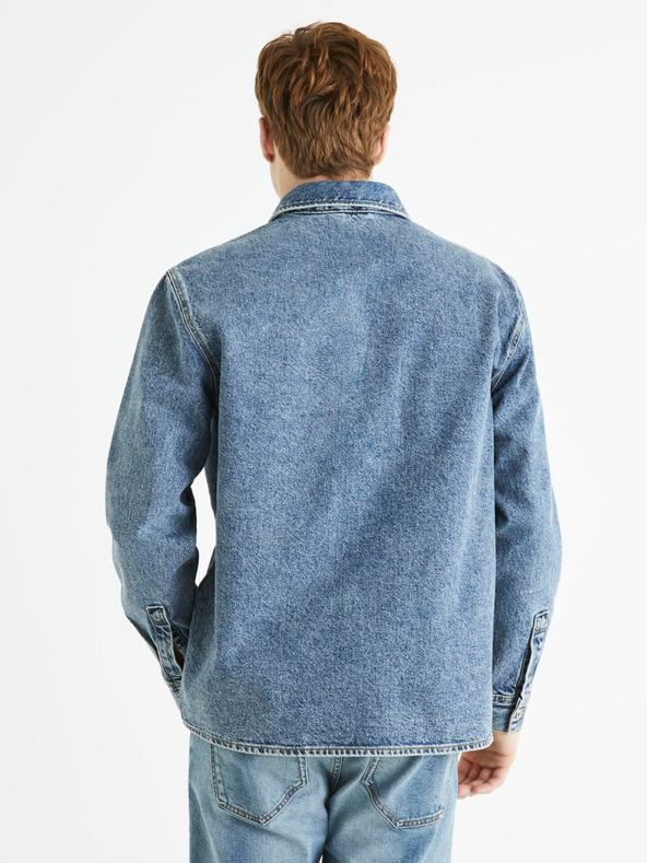 Celio Modrá pánská džínová košile Celio Battery