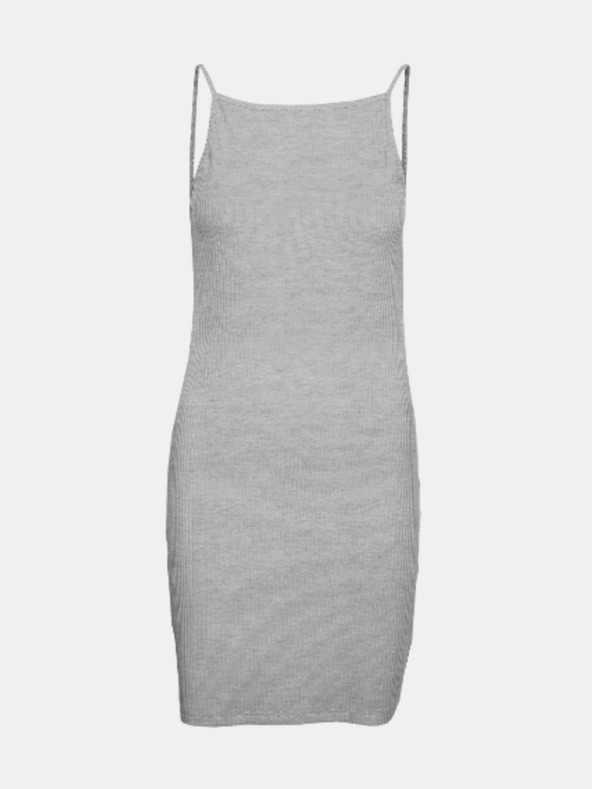 Noisy May Světle šedé žebrované pouzdrové šaty Noisy May Edda