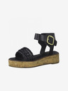 Tamaris Černé kožené sandály Tamaris