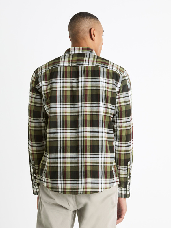 Celio Bílo-černá pánská kostkovaná košile Celio Bapop