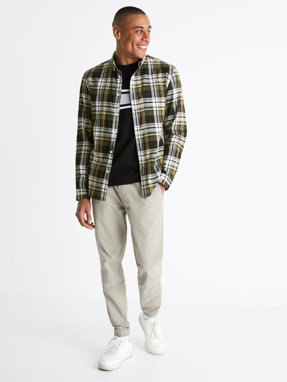 Celio Bílo-černá pánská kostkovaná košile Celio Bapop