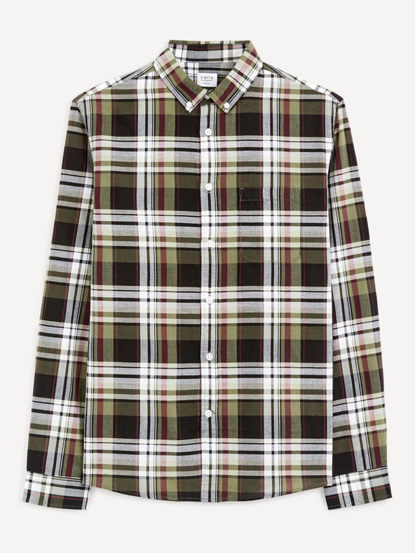 Celio Bílo-černá pánská kostkovaná košile Celio Bapop