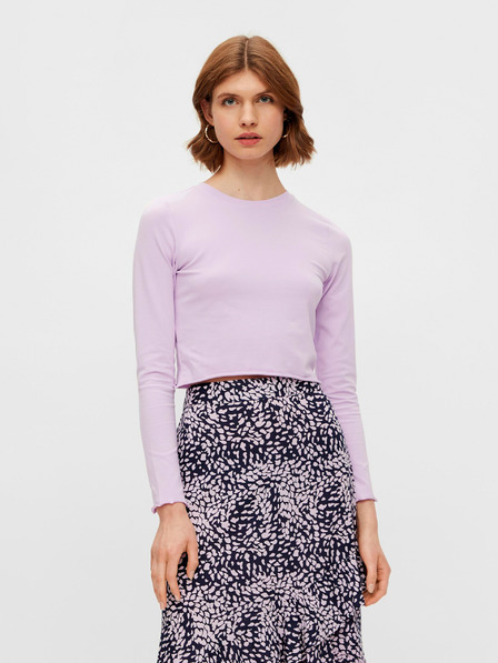 Pieces Světle fialový crop top Pieces Maddi