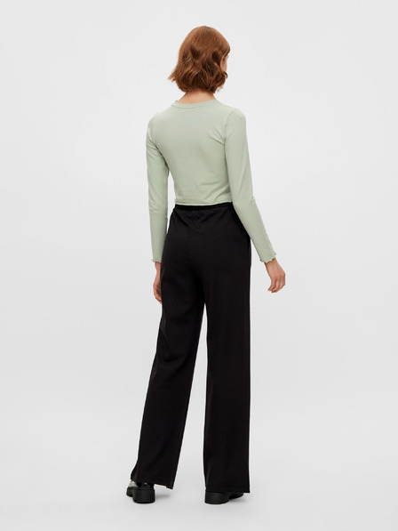 Pieces Světle zelený crop top Pieces Maddi