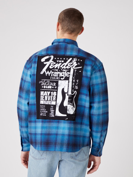 Wrangler Modrá pánská vzorovaná košile Wrangler