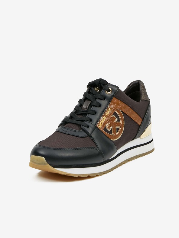 Michael Kors Černo-hnědé dámské kožené tenisky Michael Kors Trainer
