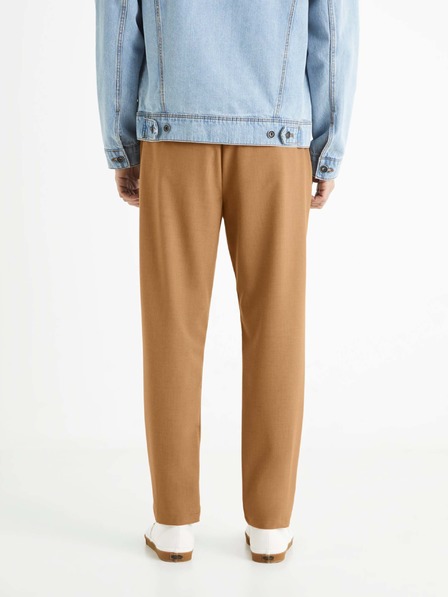 Celio Hnědé pánské kalhoty Celio 24H Bocal