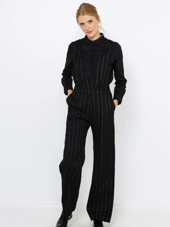 CAMAIEU Černý pruhovaný overal CAMAIEU