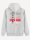 Celio Světle šedá pánská mikina s potiskem Celio Iron Man
