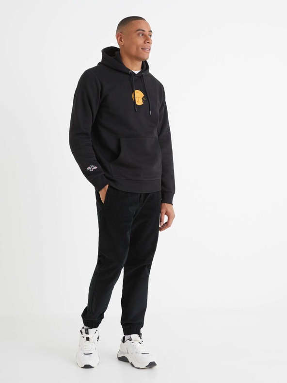 Celio Černá pánská mikina s kapucí Celio Squid Game