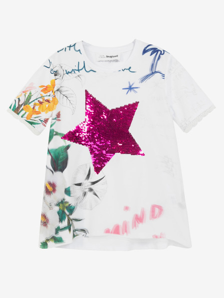 Desigual Bílé holčičí vzorované tričko Desigual TS Amparo