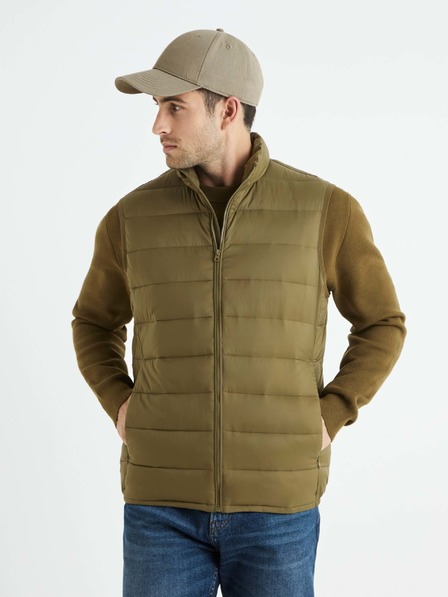 Celio Khaki pánská prošívaná vesta Celio