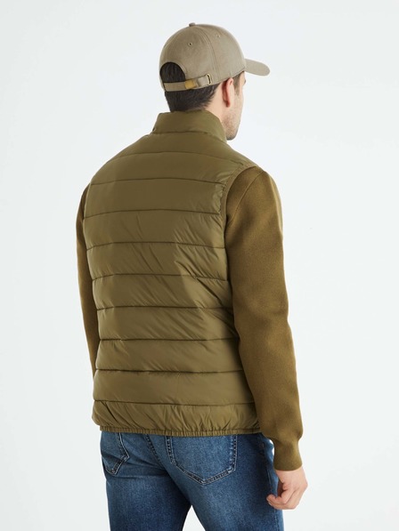 Celio Khaki pánská prošívaná vesta Celio